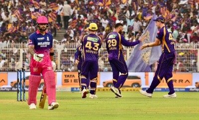 In Images: KKR ​battle​ RR at Eden Gardens as ​they ​hunt for first season win