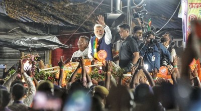 In Images: PM Narendra Modi participates in mega roadshow in North Kolkata
