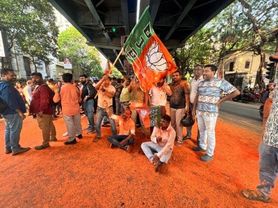 In Images: BJP celebrates Bengal win in Kolkata