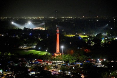In Images: Kolkata's Writers’ Building, Sahid Minar light up ahead of Suvendu Adhikari’s Bengal CM oath