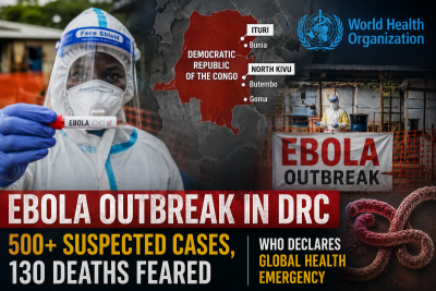 Deadly Ebola outbreak spreads in DRC — over 500 suspected cases, WHO sounds alarm