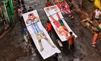 In Images: Giant Messi-Ronaldo cutouts turn a Kolkata club into a World Cup dreamland