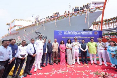 GRSE launches third next-gen Navy patrol vessel ‘Shreyas’ in just five months