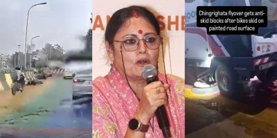 Chingrighata flyover skid scare: Bikes fall, anti-skid blocks installed overnight as Bengal Minister Agnimitra Paul faces criticism