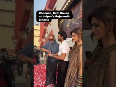 dhanush kritisanon aanandlrai at tereishkmein promotions in Jaipur reels