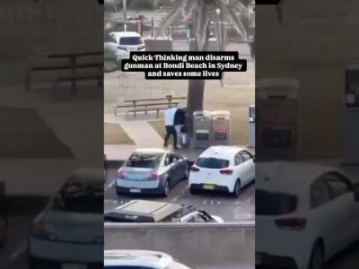 Moment Sydney Bondi beach shooter was disarmed by brave man in civilian clothes