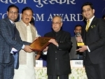 President of India Pranab Mukjherjee presents the national tourism awards 