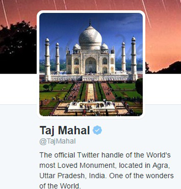 Taj Mahal makes debut in Twitter