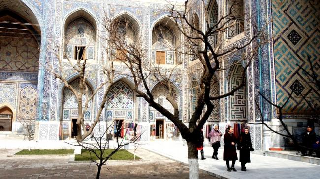 Images: Registan is framed by three splendid, tilting madrasahs (Islamic schools) of distinctive Islamic architecture.