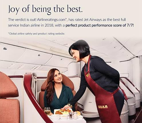 Jet Airways touches new achievement,tops India airline 'product ratingâ€™ chart