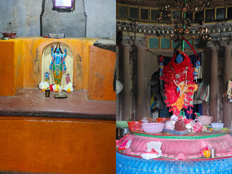 Left to right: Lord Vishnu/Narayana, Goddess Hangseshwari. Photo: Sudipto Maity.
