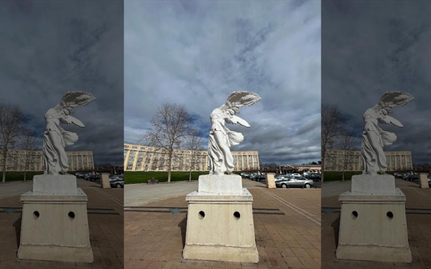 A sculpture in one of the squares of new Montpellier. Image by Sujoy Dhar. 