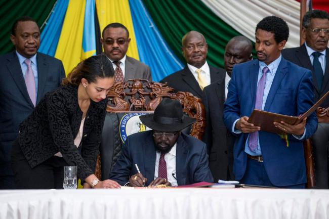 Ban welcomes South Sudanese leader Kiir's signature of agreement to resolve conflict