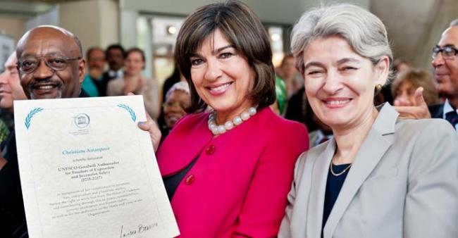 Christiane Amanpour named UNESCO Goodwill Ambassador for Freedom of Expression