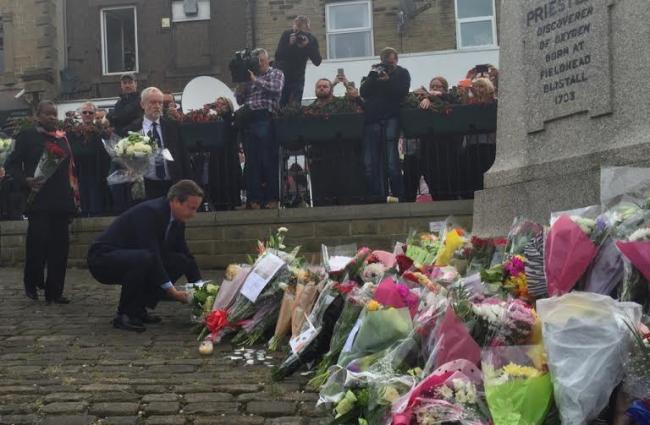 British Prime Minister David Cameron pays tribute to Jo Cox 