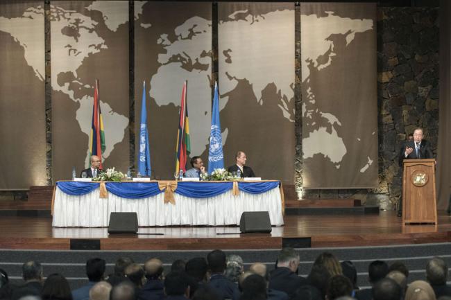 In Mauritius, Ban urges focus on small States in realizing development targets