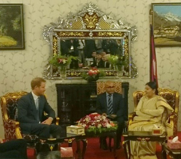British Prince Harry meets Nepal President