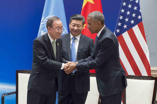  In historic ceremony, UN Secretary-General commends China, US for formally joining Paris climate agreement