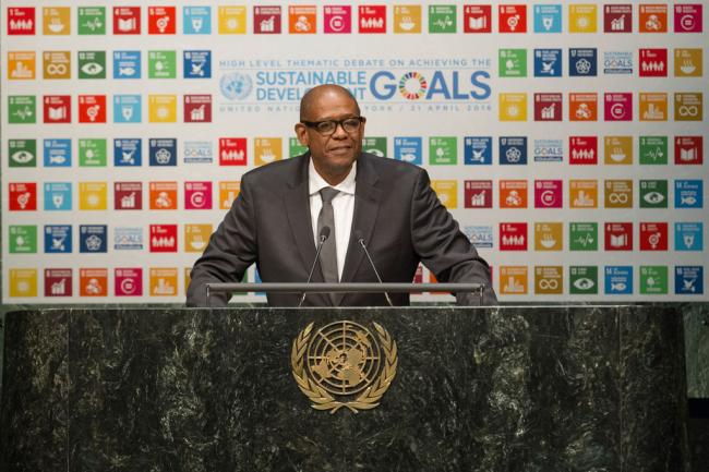 At UN, Forest Whitaker calls on leaders to ensure benefits of global goals â€˜touch everyoneâ€™