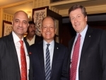 Consul General Dinesh Bhatia greets Toronto Mayor John Tory ahead of his India visit