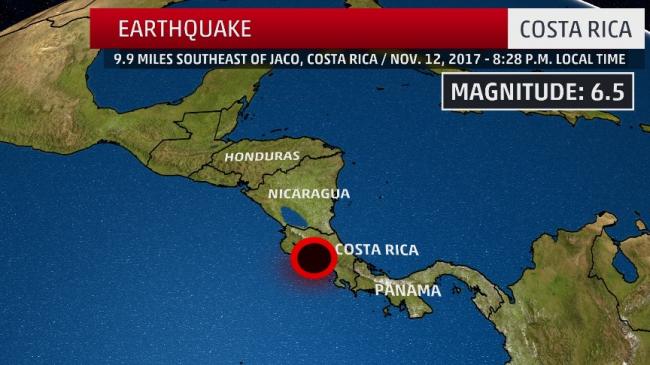 Costa Rica rocked by 6.5M quake