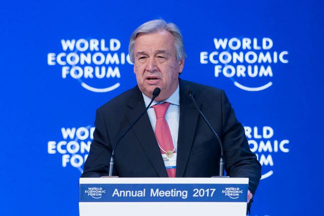 At Davos forum, UN chief Guterres calls businesses â€˜best alliesâ€™ to curb climate change, poverty