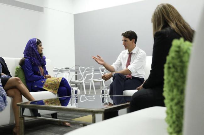 Canada PM Justin Trudeau meets Malala Yousafzai in Ottawa