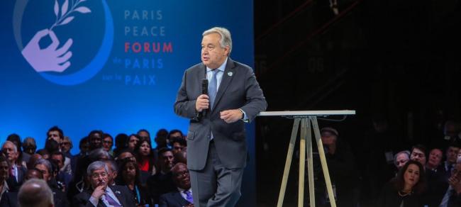 When nations work together, hope prevails and collective solutions can be found - UN chief tells Peace Forum, marking World War centenary in Paris