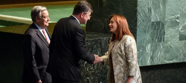 Ecuadorian politician and poet becomes fourth woman to preside over UN General Assembly