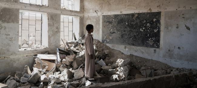 UN chief condemns air strike that hit school bus in northern Yemen, killing scores of children