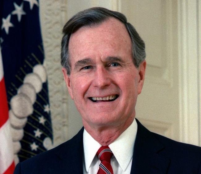 Former US President George H W Bush admitted to hospital 