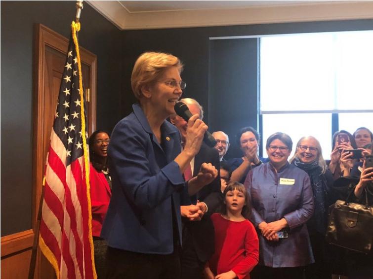 Democrat Elizabeth Warren launches her 2020 US Presidential campaign 