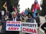 Friends of Canada-India with other groups demonstrate outside Chinese Consulate in Vancouver