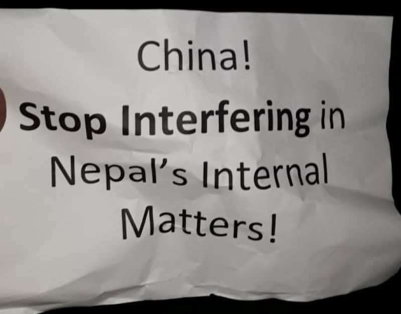 Nepalese youth protests against Chinese interference in domestic politics
