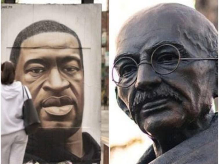 Black Lives Matter protest: Mahatma Gandhi's statue targeted with anti-racist messages in London