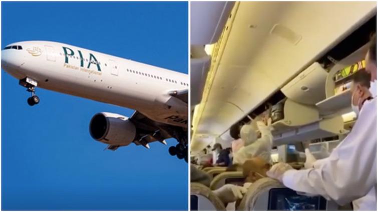 Pakistan International Airlines passengers protest violation of social distancing during flight 