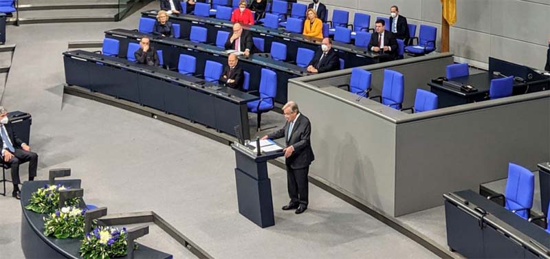 Global challenges require global solutions, UN chief tells German parliament