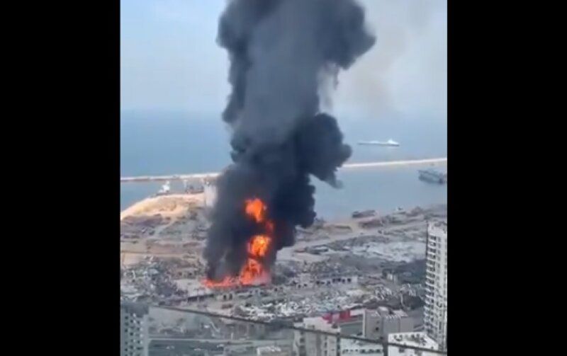 Lebanon: Fire breaks out at oils and tires warehouse in Beirut