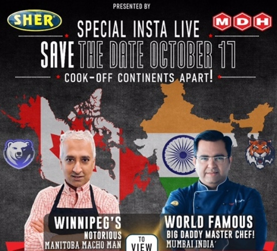 Celeb Indian chef Ajay Chopra and his namesake Canadian entrepreneur come together for special Live Cookoff event