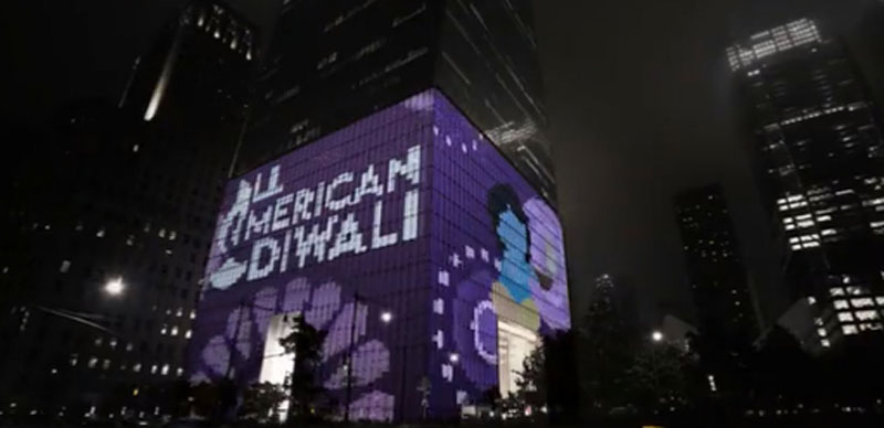 First ever event: New York's World Trade Centre lit up for Diwali