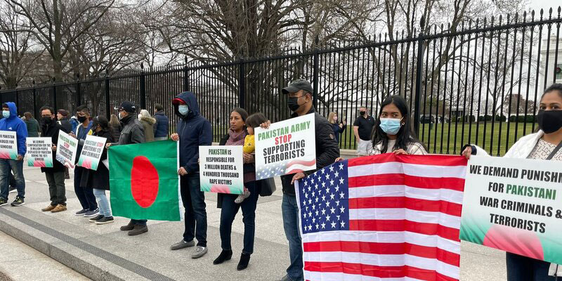 Bangladesh community members protest in Washington DC for recognition of 1971 genocide