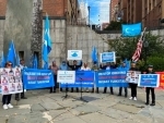 Uyghur rights activists organize protest against China’s atrocities near UN HQ in New York