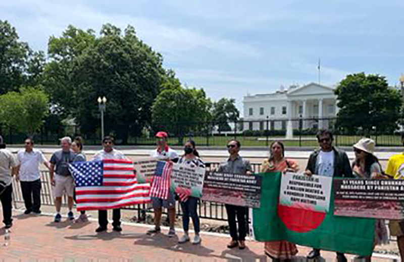 Bangladesh human rights body protest outside White House, demands actions against perpetrators of 1971 genocide