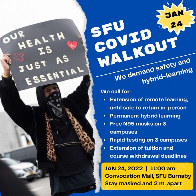 Canada: Simon Fraser University students plan walkout to protest in-class learning amid BC's fifth COVID wave