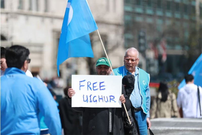 Uyghur Rights activists in Turkey demonstrate against Chinese policies