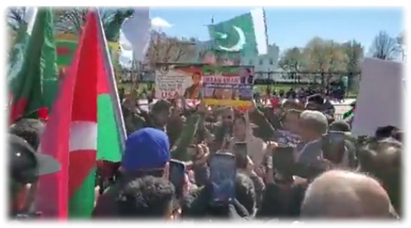 Hundreds of Pakistanis demonstrate outside White House demanding end of government action against Imran Khan