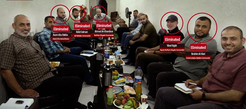Israel kills five top Hamas commanders seen in rare photo