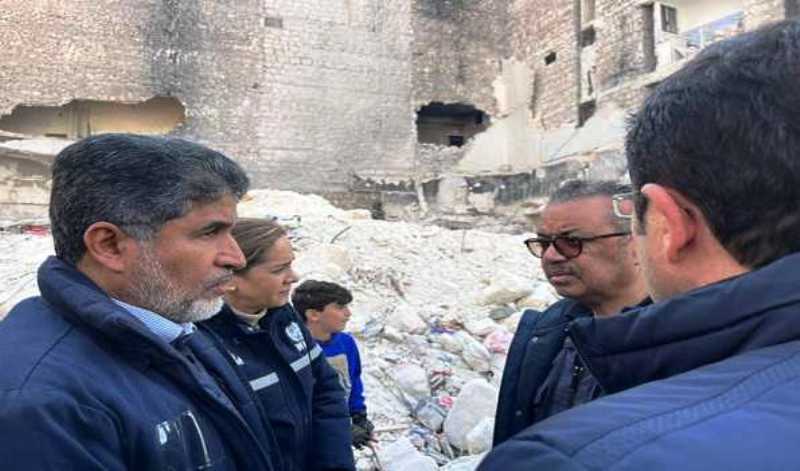 WHO chief Tedros Adhanom Ghebreyesus arrives in quake-hit Syria