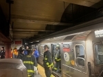 Twenty-six injured after two subway trains derail following collision in New York subway