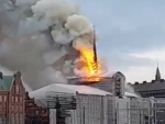Fire partially destroys old stock exchange building in Denmark